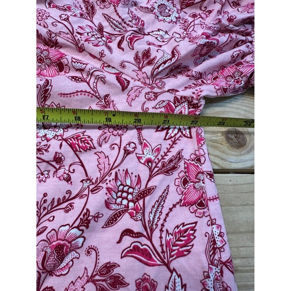 Wonderly Pink Floral Blouse Top Womens Medium‎ Short Sleeve Cottagecore Boho - Picture 5 of 6